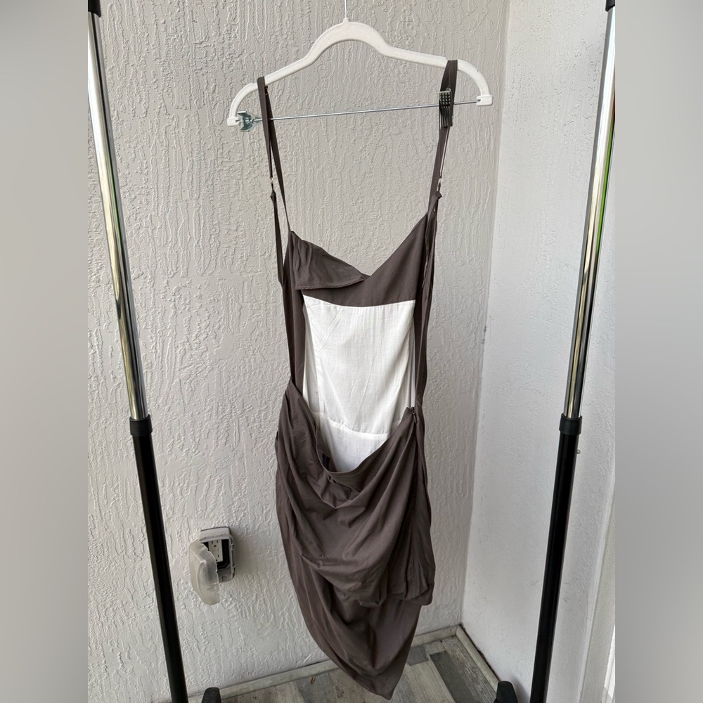Jacquemus Light brown Saudade ruched mini dress - Picture 4 of 6